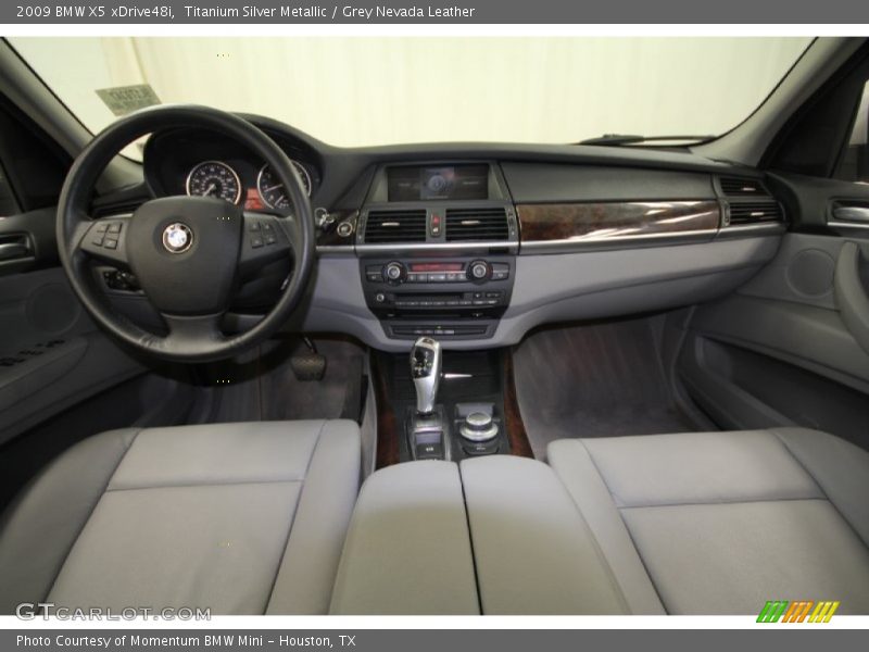 Titanium Silver Metallic / Grey Nevada Leather 2009 BMW X5 xDrive48i