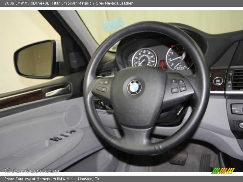 Titanium Silver Metallic / Grey Nevada Leather 2009 BMW X5 xDrive48i