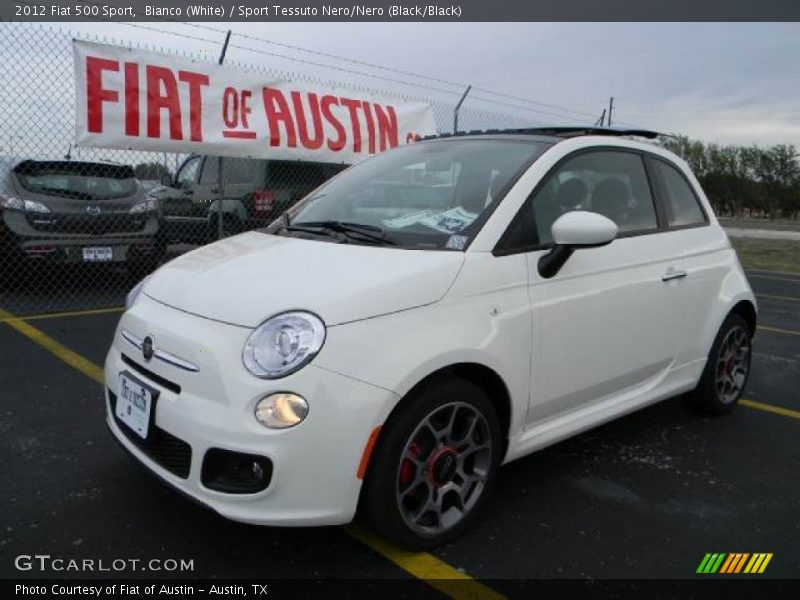 Bianco (White) / Sport Tessuto Nero/Nero (Black/Black) 2012 Fiat 500 Sport