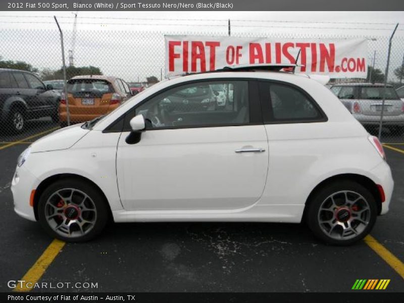 Bianco (White) / Sport Tessuto Nero/Nero (Black/Black) 2012 Fiat 500 Sport