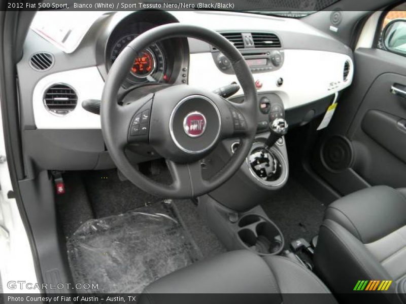 Bianco (White) / Sport Tessuto Nero/Nero (Black/Black) 2012 Fiat 500 Sport