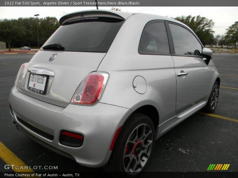 Argento (Silver) / Sport Tessuto Nero/Nero (Black/Black) 2012 Fiat 500 Sport