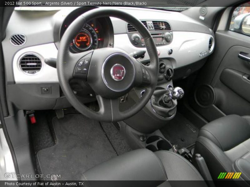 Argento (Silver) / Sport Tessuto Nero/Nero (Black/Black) 2012 Fiat 500 Sport