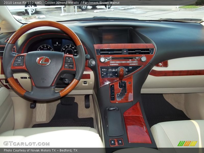 Golden Almond Metallic / Parchment/Brown Walnut 2010 Lexus RX 350 AWD