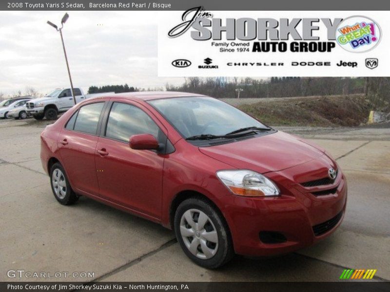 Barcelona Red Pearl / Bisque 2008 Toyota Yaris S Sedan