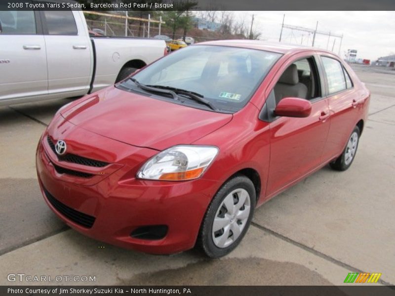 Barcelona Red Pearl / Bisque 2008 Toyota Yaris S Sedan