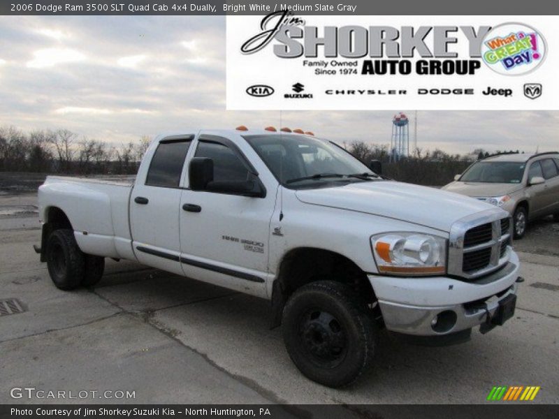 Bright White / Medium Slate Gray 2006 Dodge Ram 3500 SLT Quad Cab 4x4 Dually