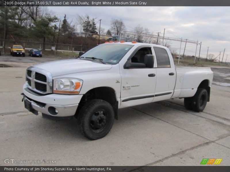 Bright White / Medium Slate Gray 2006 Dodge Ram 3500 SLT Quad Cab 4x4 Dually