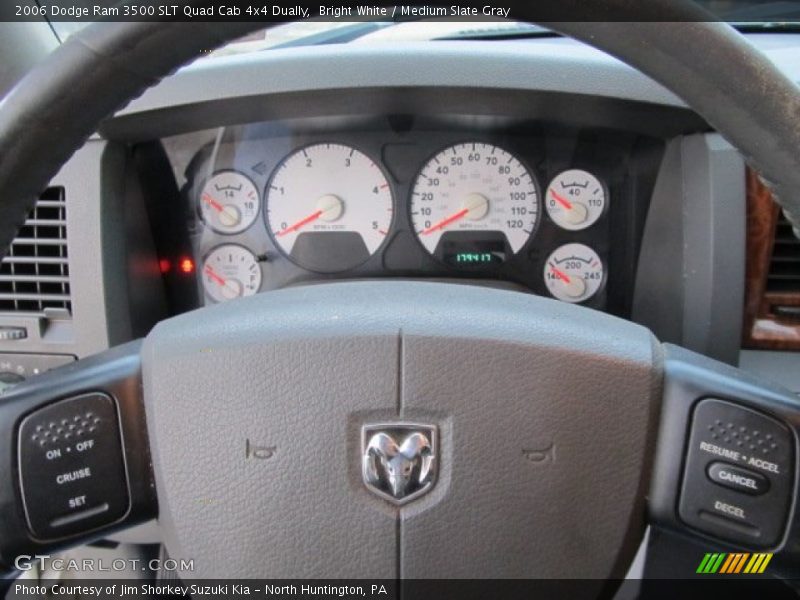 Bright White / Medium Slate Gray 2006 Dodge Ram 3500 SLT Quad Cab 4x4 Dually