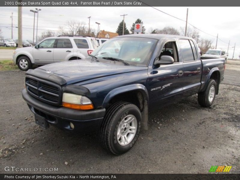 Patriot Blue Pearl / Dark Slate Gray 2001 Dodge Dakota Sport Quad Cab 4x4