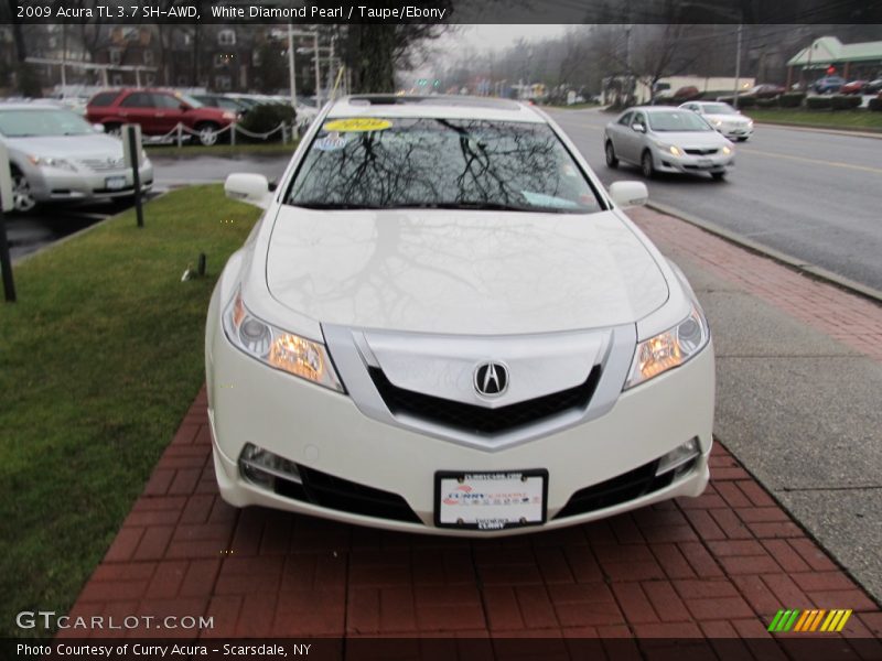 White Diamond Pearl / Taupe/Ebony 2009 Acura TL 3.7 SH-AWD
