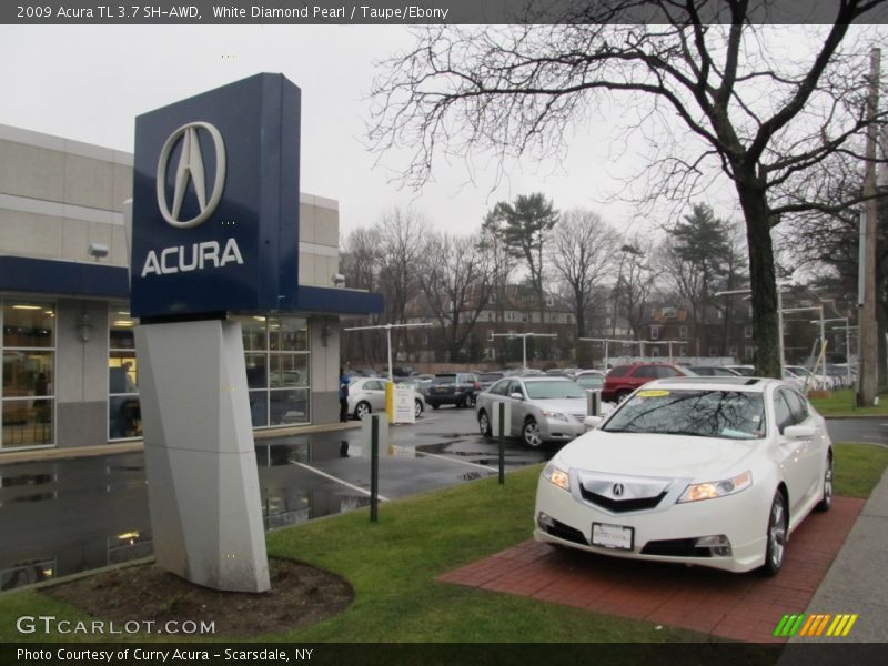 White Diamond Pearl / Taupe/Ebony 2009 Acura TL 3.7 SH-AWD