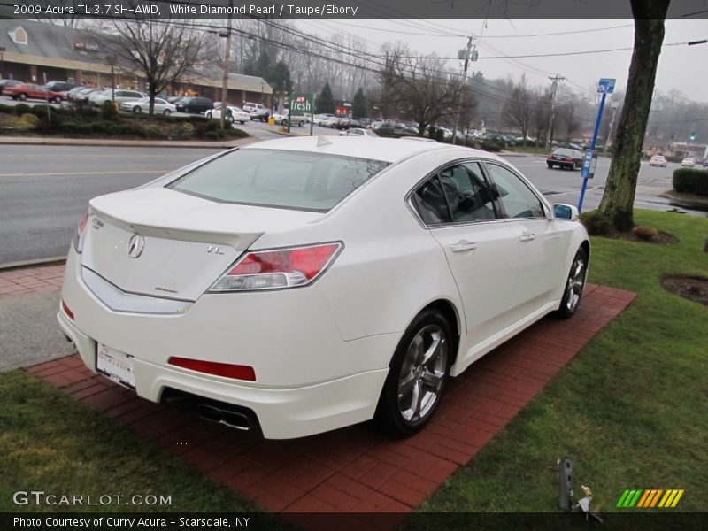 White Diamond Pearl / Taupe/Ebony 2009 Acura TL 3.7 SH-AWD