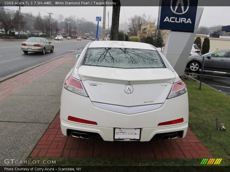 White Diamond Pearl / Taupe/Ebony 2009 Acura TL 3.7 SH-AWD