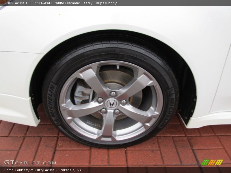 White Diamond Pearl / Taupe/Ebony 2009 Acura TL 3.7 SH-AWD