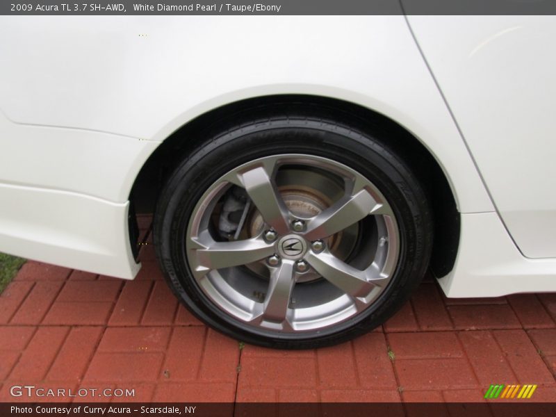 White Diamond Pearl / Taupe/Ebony 2009 Acura TL 3.7 SH-AWD