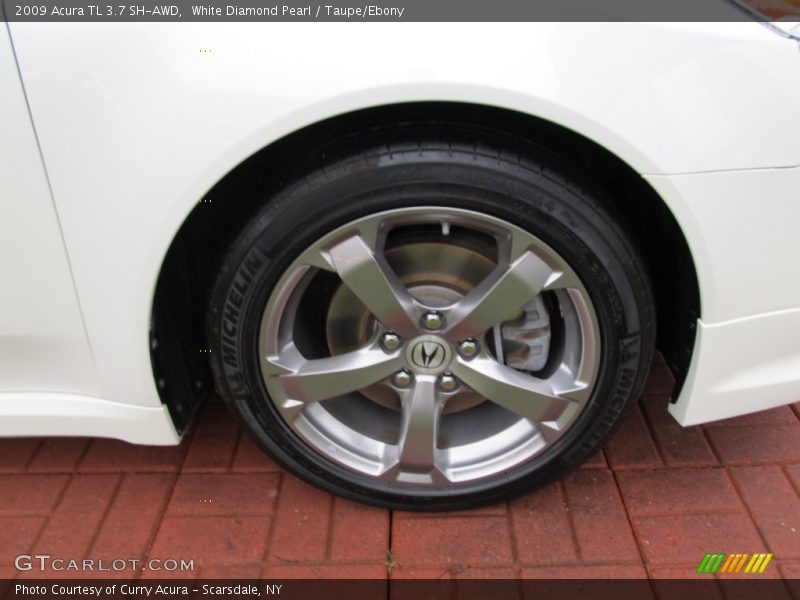 White Diamond Pearl / Taupe/Ebony 2009 Acura TL 3.7 SH-AWD