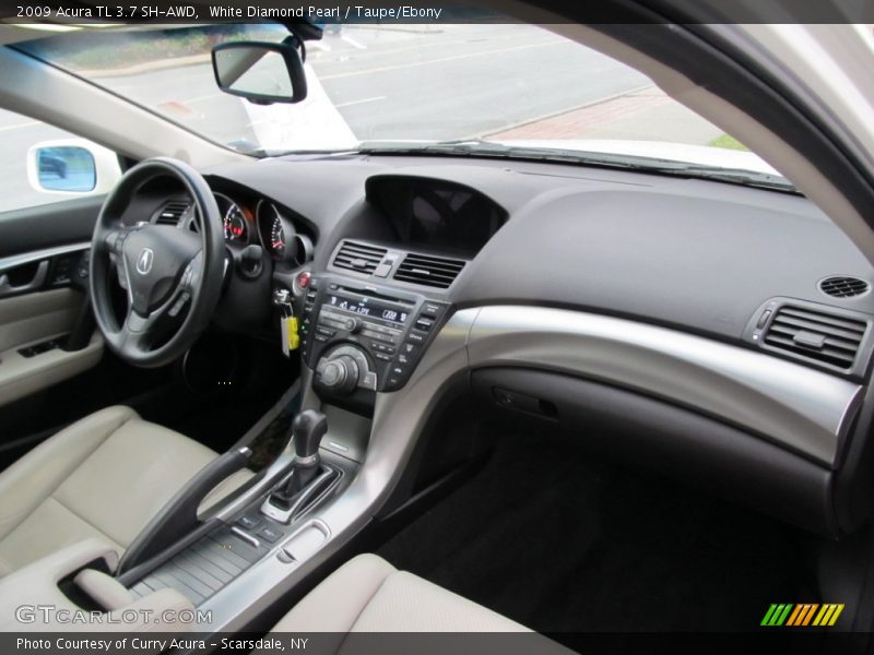 White Diamond Pearl / Taupe/Ebony 2009 Acura TL 3.7 SH-AWD
