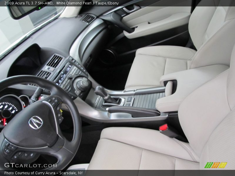 White Diamond Pearl / Taupe/Ebony 2009 Acura TL 3.7 SH-AWD