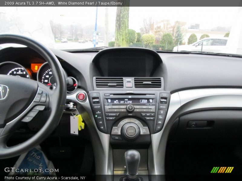 White Diamond Pearl / Taupe/Ebony 2009 Acura TL 3.7 SH-AWD