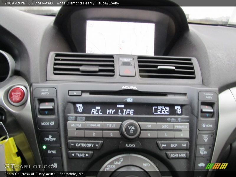 White Diamond Pearl / Taupe/Ebony 2009 Acura TL 3.7 SH-AWD