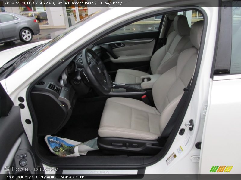 White Diamond Pearl / Taupe/Ebony 2009 Acura TL 3.7 SH-AWD