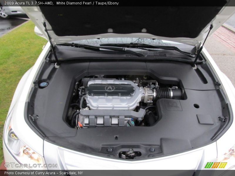 White Diamond Pearl / Taupe/Ebony 2009 Acura TL 3.7 SH-AWD