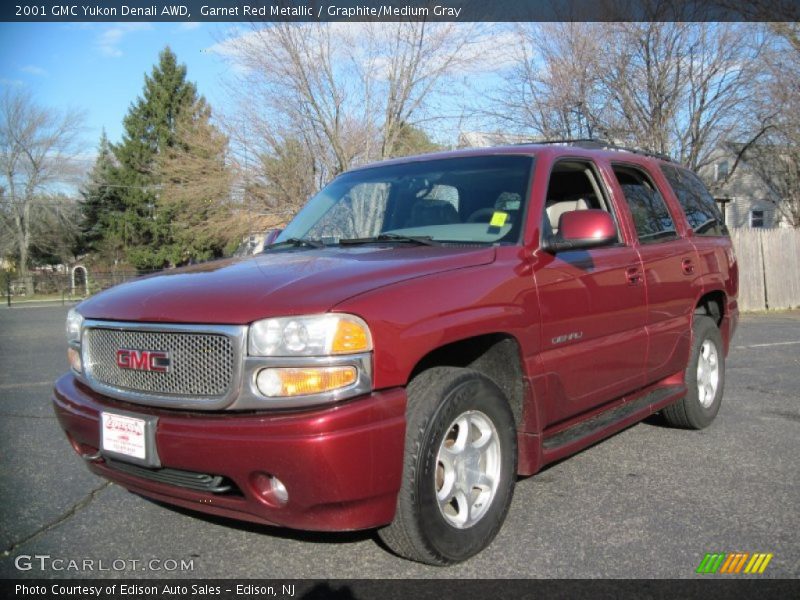 Garnet Red Metallic / Graphite/Medium Gray 2001 GMC Yukon Denali AWD