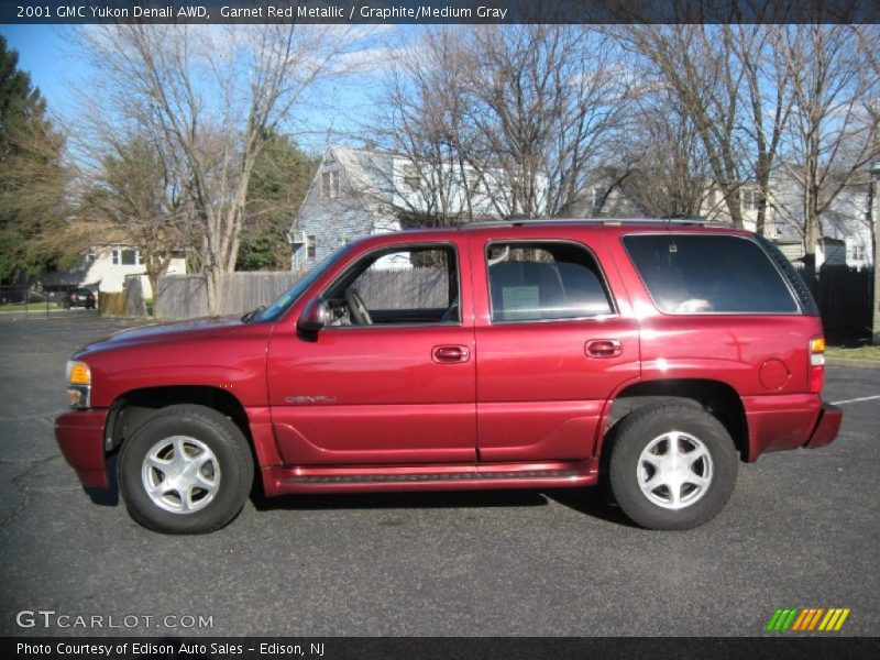 Garnet Red Metallic / Graphite/Medium Gray 2001 GMC Yukon Denali AWD