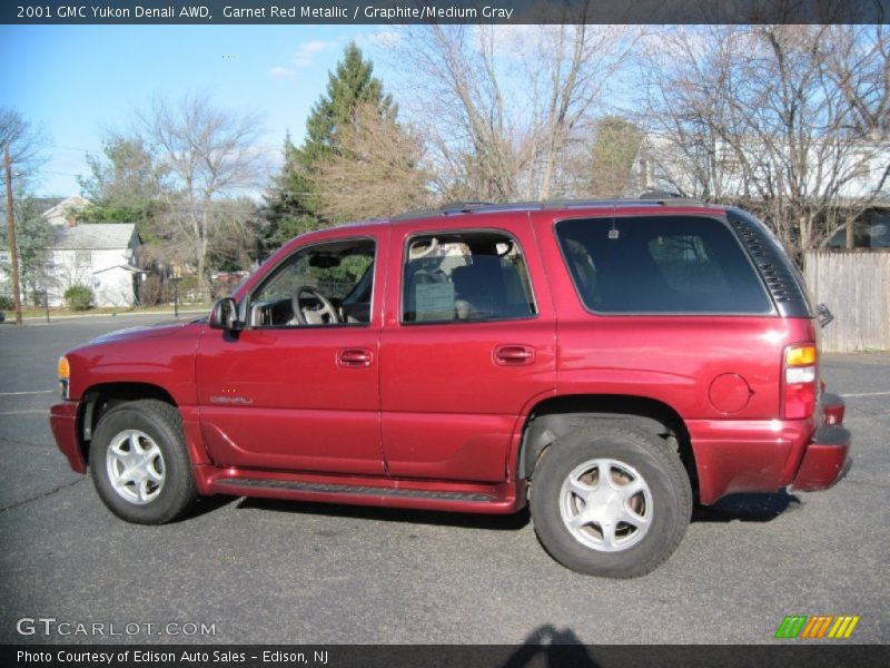 Garnet Red Metallic / Graphite/Medium Gray 2001 GMC Yukon Denali AWD