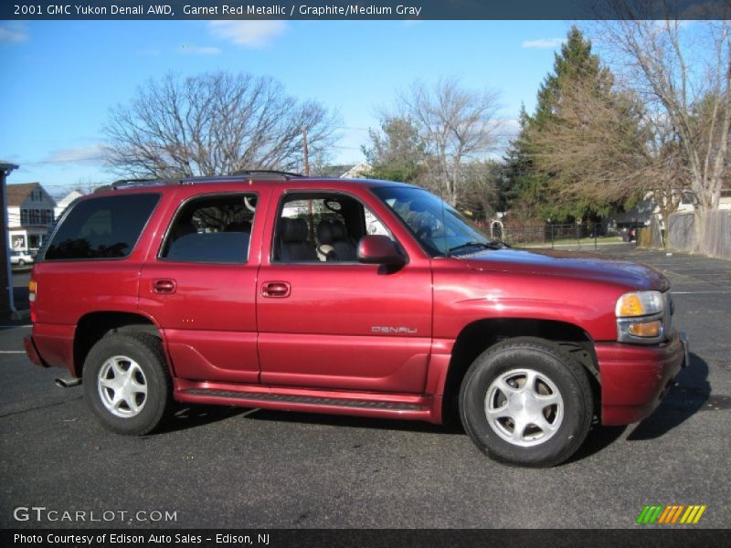 Garnet Red Metallic / Graphite/Medium Gray 2001 GMC Yukon Denali AWD