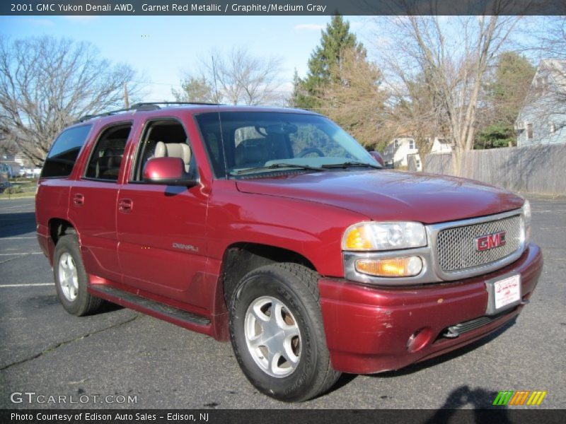 Garnet Red Metallic / Graphite/Medium Gray 2001 GMC Yukon Denali AWD
