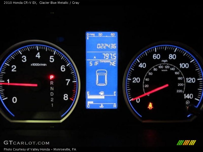 Glacier Blue Metallic / Gray 2010 Honda CR-V EX