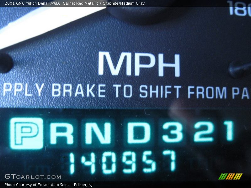 Garnet Red Metallic / Graphite/Medium Gray 2001 GMC Yukon Denali AWD