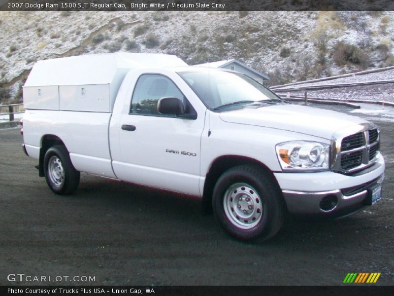 Bright White / Medium Slate Gray 2007 Dodge Ram 1500 SLT Regular Cab