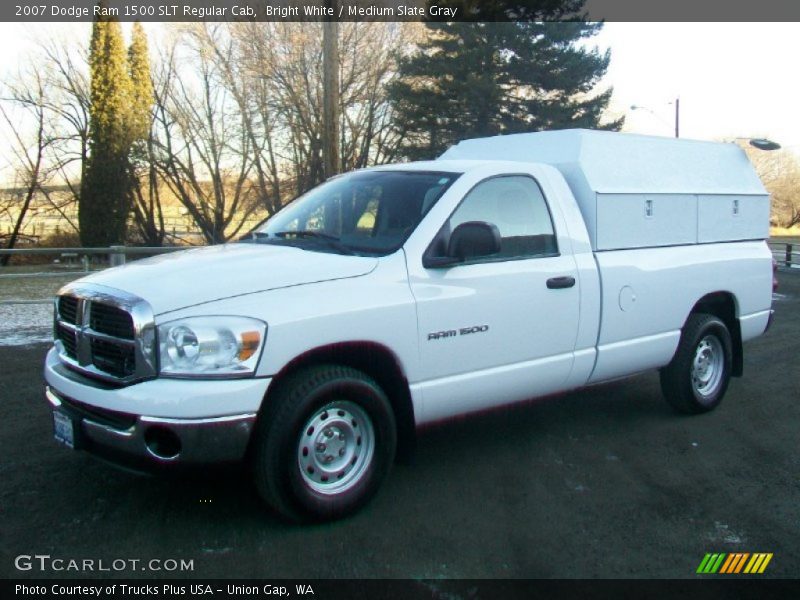 Bright White / Medium Slate Gray 2007 Dodge Ram 1500 SLT Regular Cab