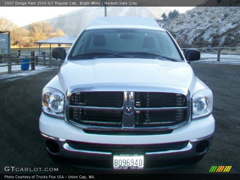 Bright White / Medium Slate Gray 2007 Dodge Ram 1500 SLT Regular Cab