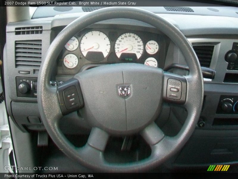Bright White / Medium Slate Gray 2007 Dodge Ram 1500 SLT Regular Cab