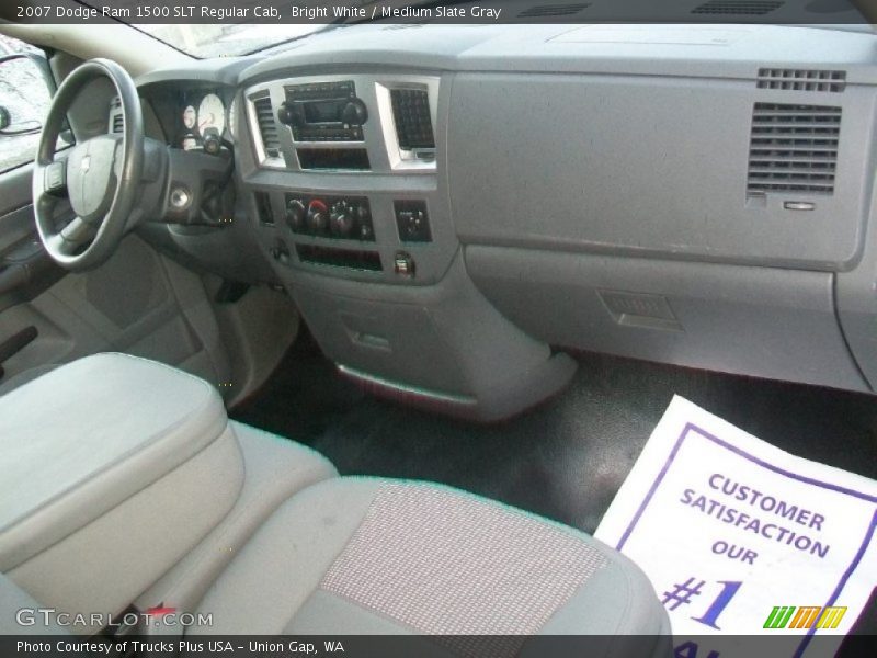 Bright White / Medium Slate Gray 2007 Dodge Ram 1500 SLT Regular Cab