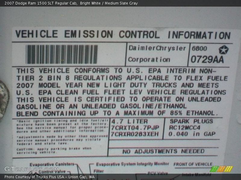 Bright White / Medium Slate Gray 2007 Dodge Ram 1500 SLT Regular Cab