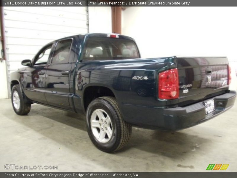 Hunter Green Pearlcoat / Dark Slate Gray/Medium Slate Gray 2011 Dodge Dakota Big Horn Crew Cab 4x4