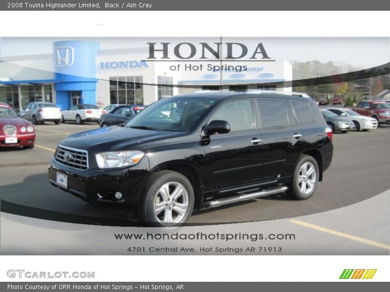 Black / Ash Gray 2008 Toyota Highlander Limited