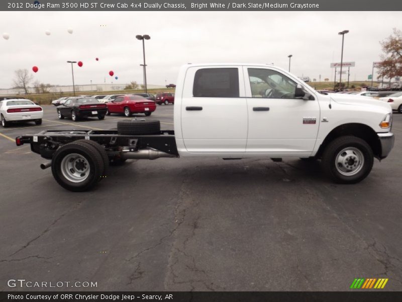 Bright White / Dark Slate/Medium Graystone 2012 Dodge Ram 3500 HD ST Crew Cab 4x4 Dually Chassis
