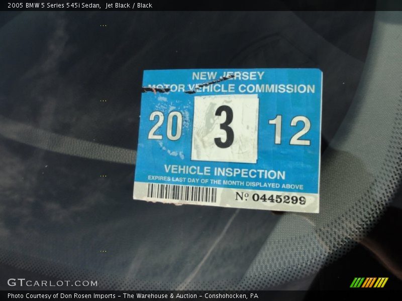 Jet Black / Black 2005 BMW 5 Series 545i Sedan