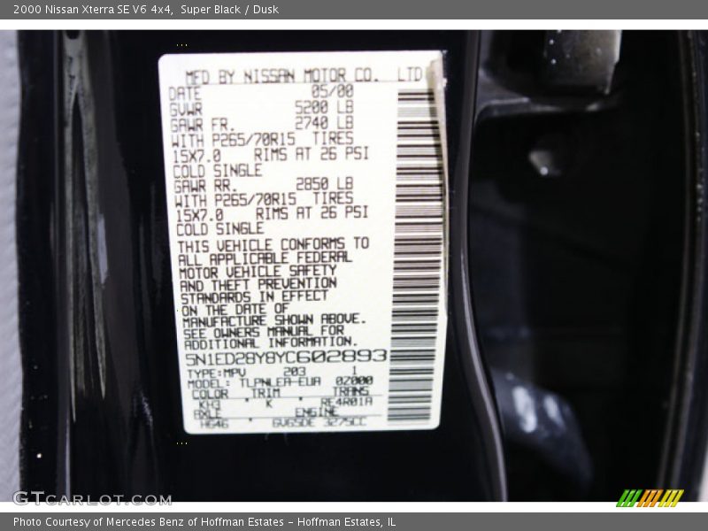Super Black / Dusk 2000 Nissan Xterra SE V6 4x4