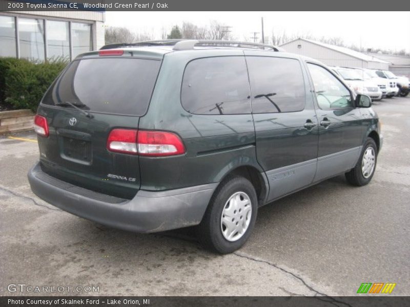 Woodland Green Pearl / Oak 2003 Toyota Sienna CE