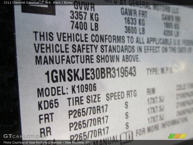 Black / Ebony 2011 Chevrolet Suburban LT 4x4