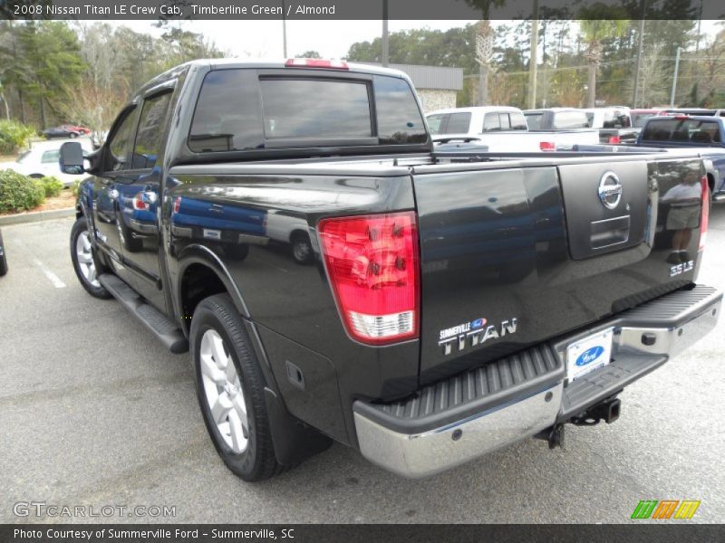 Timberline Green / Almond 2008 Nissan Titan LE Crew Cab