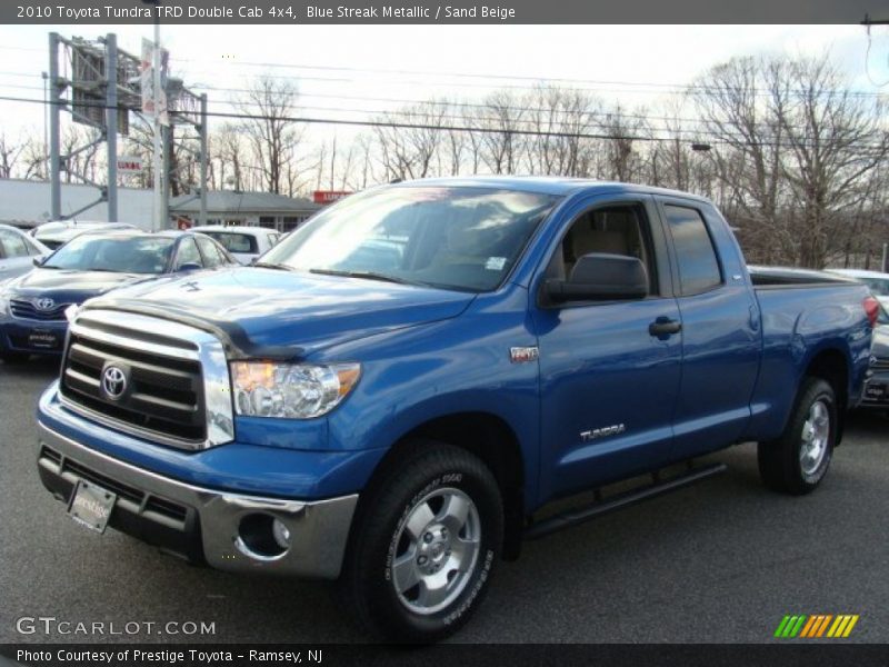 Blue Streak Metallic / Sand Beige 2010 Toyota Tundra TRD Double Cab 4x4