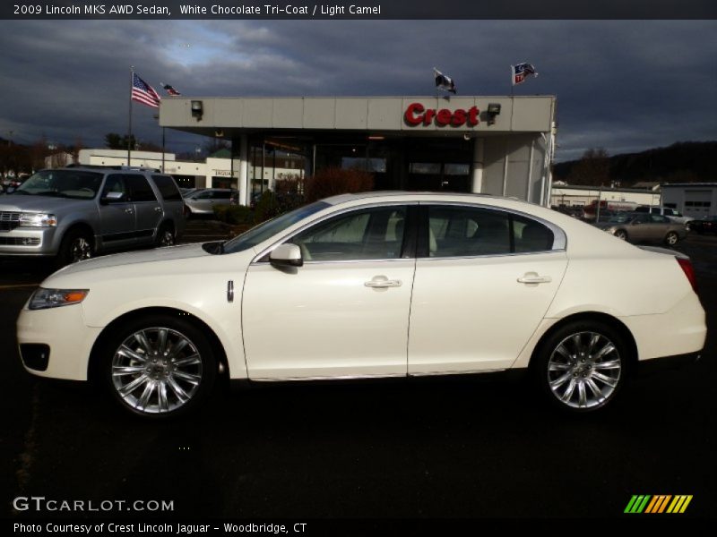 White Chocolate Tri-Coat / Light Camel 2009 Lincoln MKS AWD Sedan